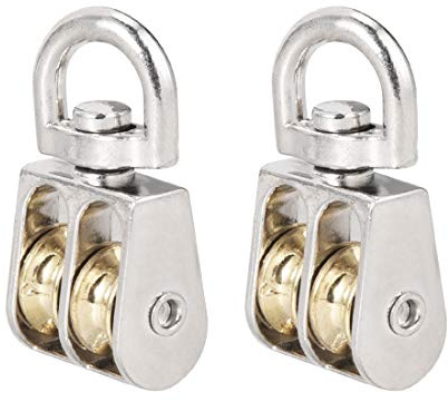 sourcing map 2 stücke 1/2Hebe Kran Swivel Haken Flaschenzug Hängenden Draht Abschleppen Doppelrad Zinklegierung