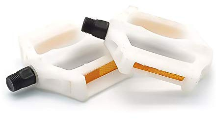 Nubstous 1 Pair Resin Kid's Bike Pedal 9/16 with Reflectors White