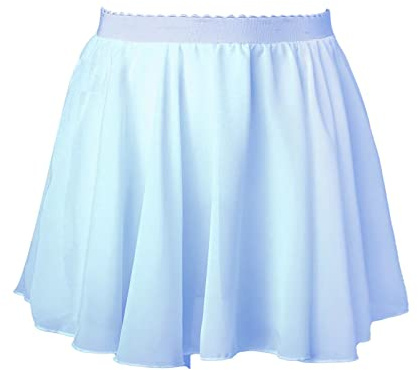 inhzoy Falda de Patinaje Artístico para Niña Chifón Falda de Danza Clásica Cintura Elástica Falda Corta de Ballet Gimnasia Traje de Bailarina Fiesta Azul Claro C 6-12 años