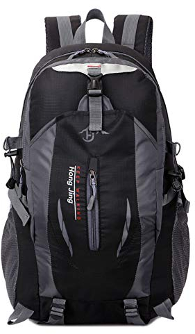 QQYG Reisetasche Herren und Damen wasserdichter Outdoor-Rucksack Großraum-Seesack multifunktionale Wander- und Bergsteigertasche,黑色,19寸