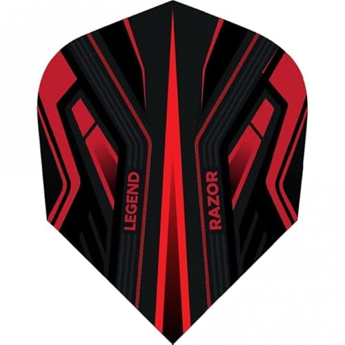 THOR-DARTS Thor-Sports Legend Razor Dart Flights - 100 Micron Standardform A (breit, Nr.2) Flights (1 Set (3 Stück), rot)