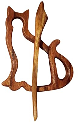 Gcroet Épingles de Broche en Bois Bricolage Artisanat Motif Animal pins de Dessins animés Mignons Chat épingles Broche en Bois Broche, Broche de Motif Animal, épingle de Dessin animé Artisanal