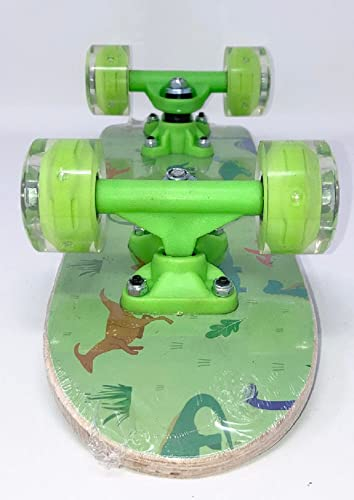 Ozbozz OzBozz Dinosaurier-SKATEBOARD MIT BLINKENDEN RÄDERN – 17-ZOLL-Deck – Bezaubernde Dino-Dekoration – Räder leuchten bei Bewegung