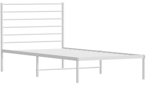 vidaXL Bettgestell mit Kopfteil Metall Weiß 80x200 cm
