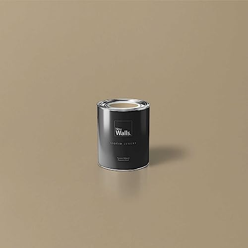 New Walls Premium Wandfarbe Beige, Cappuccino Liquid Luxury Dispersionsfarbe für Innenräume – 1 L