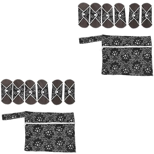 Healeved 2 Sets Tragbare Servietten Für Frauen Wiederverwendbare Menstruationsbinden Waschbare Stillunterlage Knopfverschluss 6 Stück X 2