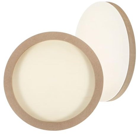 PATIKIL 10 Wood Panels Board, 2 Pack Unfinished Round Art Wood Canvas Panel Painting Boards for DIY Craft Painting Use, Wood Color
