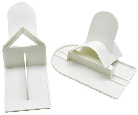 OUNONA Lot De 4 Grattoirs à Gâteau Blancs t u v en Plastique Alimentaire Lisseurs à Fondant pour Pâtisserie Décoration Gâteau Professionnels Utilisations Variées