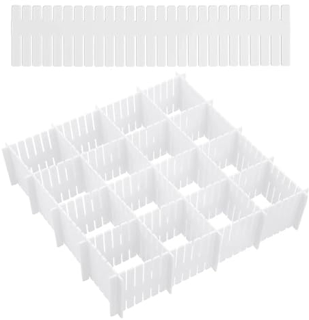 Tarocat Schubladenteiler, 20 Stück Schubladentrenner Verstellbare, Schubladen Organisers Weiß Trennwände, Verstellbare Schubladen Organisers Separatoren für Unterwäsche
