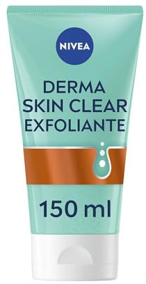 NIVEA Derma Skin Clear - Gel Exfoliante Facial y Corporal - Con Ácido Salicílico, Niacinamida y Sal Marina - Desobstruye los Poros - Reduce los Puntos Negros - Piel Propensa a Imperfecciones - 150 ml