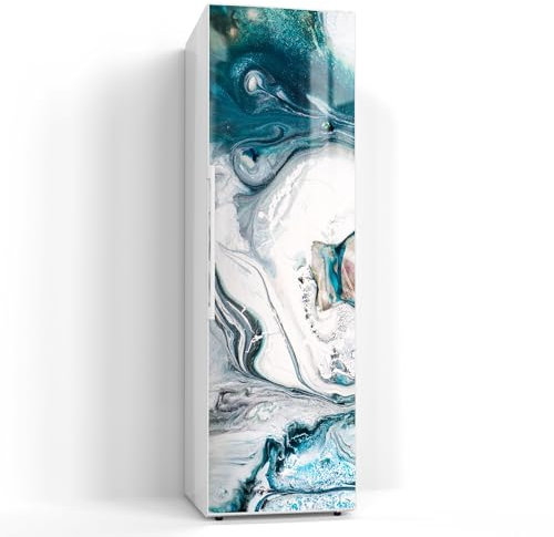 DEQORI Magnetfolie für Kühlschrank 60x200 cm | Motiv Flüssige Marmorkunst | dekorative Magnetmatte Gefrierschrank Schutz | Magnet Deko-Folie selbstklebend, magnetisch & beschreibbar