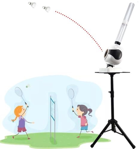TAHALI Tragbare Badminton-Aufschlagmaschine, Pitching-Maschinen-Set, automatische Badminton-Trainingsmaschine, automatischer Federball-Werfer für das Spieltraining