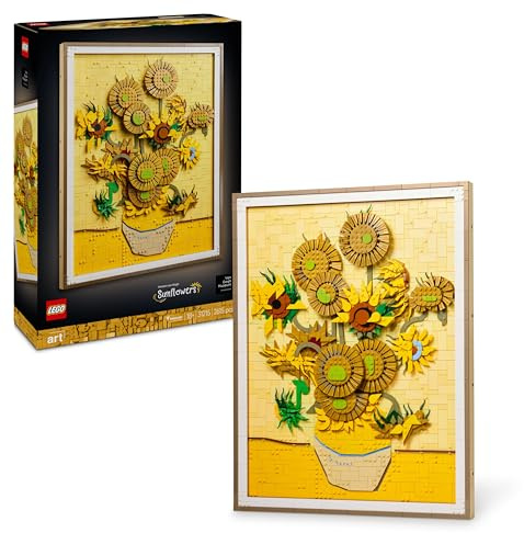 LEGO Art Vincent Van Gogh – Sonnenblumen - 3D-Blumengemälde mit beweglichen Blüten - Deko fürs Wohnzimmer oder Büro - Bausatz für Erwachsene - Kreative Geschenkidee für Männer & Frauen 31215