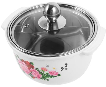 LALADEFIEE Pentola Per Zuppa in Acciaio Inossidabile Con Rivestimento Antiustione, Pentola Piccola Con Coperchio Per Uso Singolo, Adatta Per Brodo e Spezzatino in Cucina Domestica