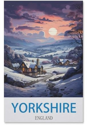 Jigsaw Puzzle 1000 Pieces for Adults，Vintage Travel Poster Yorkshire England，Large Puzzle Game Artwork for Adults Teens, Family Decorations, Unique Puzzle Gift（38x26cm）-G25