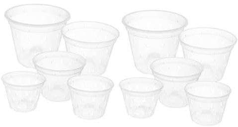 Happyyami 2 Juegos Pequeña Maceta para Orquídeas Spray De Orquídeas Macetas De Orquídeas Grandes Macetas De Orquídeas con Agujeros Maceta con Drenaje Transparent Páginas 5 Piezas * 2