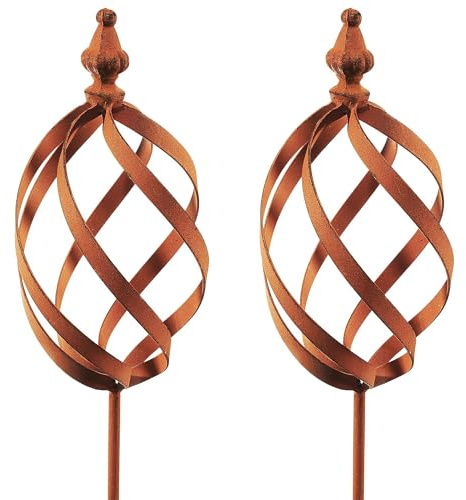 Kobolo Gartenstecker Rusty Marble 2er Set Metall braun in 101 cm Braun