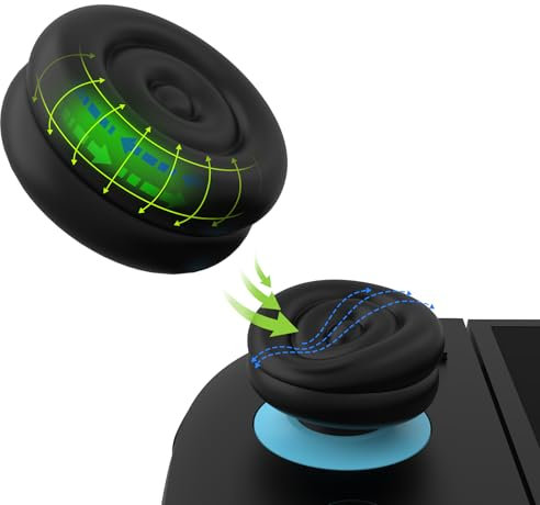 PlayVital 2 Pares de Tapas de Joystick para Nintendo Switch 2 (2025), Agarres para el Pulgar para Joycon, Protectores para Botones, Cubierta de Agarre, Accesorios para Switch 2 (Negro)