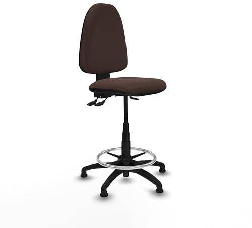 Piqueras y Crespo Taburete Aýna Taburete para Trabajo y Oficina con Respaldo Regulable en Altura, Ideal para Trabajar de pie, soporta hasta 100 Kg