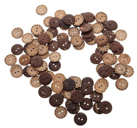 Holibanna 100pcs Natural Coconut Shell Shirt Buttons Hole Design Secure Fastening for Clothing Versatile DIY Sewing and Craft Projects Multipurpose Accessories for Shirts and