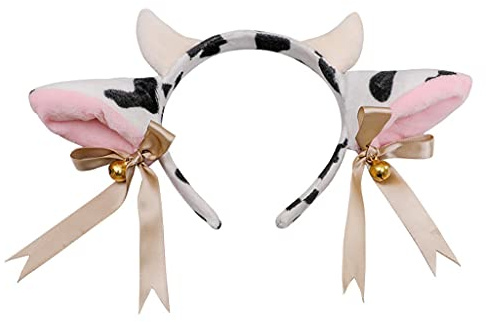 Kuh Mädchen Cosplay für Kopf Zubehör Großes Paar Tagebuch Kuhohren für Stirnband Kopfbedeckung Niedliche Hörner Anime Cosplay Damen Stirnband