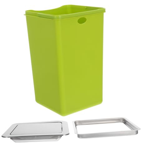 HEALSOPTHY Cestino Rifiuti Incasso per Cucina e Bagno in Acciaio Inossidabile con Coperchio Silenzioso per Lavelli Rettilinei