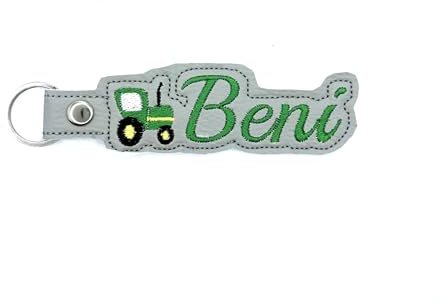 Generisch Schlüsselanhänger Traktor Name Auto Anhänger Schlüsselring Rucksack Namensschild Kofferanhänger Schultasche personalisiert