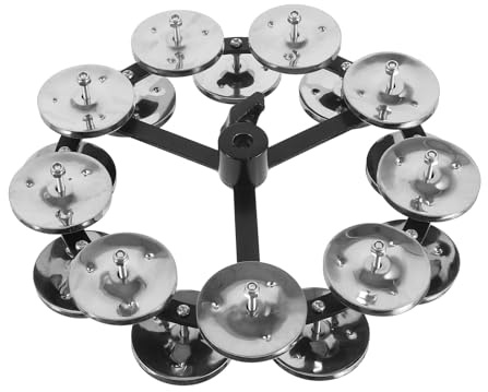 DECHOUS Doppelreihiges Hihat tamburin aus Edelstahl Schlagzeug becken Zubehör für Drum Set Vielseitig Einsetzbar Klarer Klang als Geschenk für Schlagzeuger und Musiker