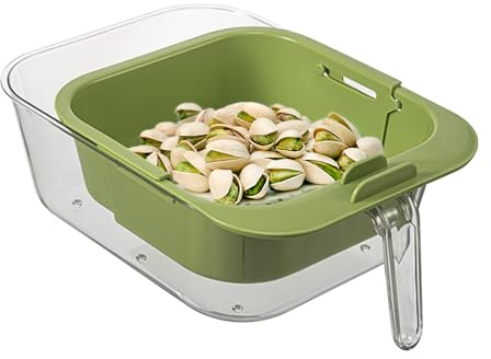 Cesto Lavafrutta - Doppio Strato Telescopico per Lavaggio e Scolatura,Cestello Scolafrutta con Manico,Per Cucina Soggiorno Snack Verdura Frutti di Bosco Fragola