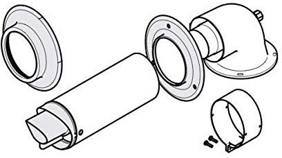 Ventouse concentrique horizontale 60/100 (coude 90o, tube 0, 7 m), matériau d'extraction en polypropylène, 6 x 10 x 80 cm (référence : 0020219521)