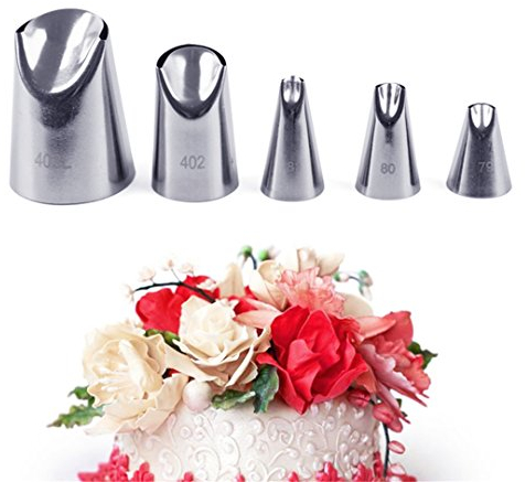 Phantomsky 5-Piece Set di Ugelli di Tubazioni Decorare la Vostra Torta con le Vostre Idee Meravigliose-Questo e il Perfetto Strumento Decorativo per gli Appassionati di Cucina