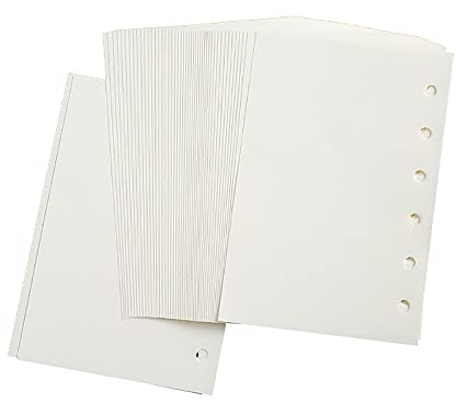 Recharges de papier vierges A5, papier à feuilles mobiles à 6 trous A5 ligné papier millimétré pour organisateur de classeurs de planificateur Filofax, 60 feuilles