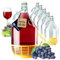 KADAX Weinballon 5L, Glasballon für Wein 6 stück, Weinfass aus glas, Gärballon, Fass für Wein aus Glas, Bügelflasche mit Korb, Gärbehälter für Wein, Glasgärballon Set