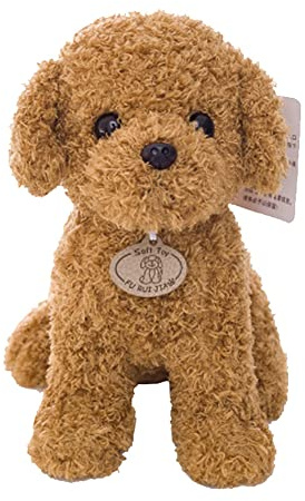 Plüsch Hund, 25cm Realistische Teddy Dog Teddy Hunde Spielzeug Kuscheltier für Kinder Plüschhund Puppe Stofftier Hund Simulation Spielzeug Plüschtiere Welpen Kissen Geschenke für Jungen Mädchen Babys