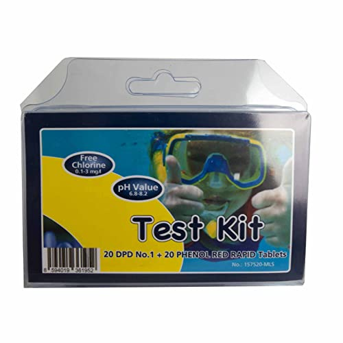 well2wellness® Testkit pooltestare klor/pH med 20 mättabletter DPD nr 1 (klor) + fenol red Rapid (pH)