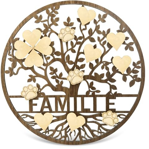 TAKULA Arbre de vie Decoration Murale-Arbre Genealogique a Remplir, Cadeau Famille Personnalisé Decoration Murale,Pendaison de Crémaillère pour les Familles