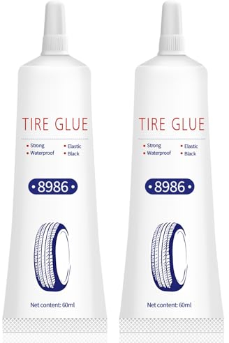 ELF-GRETTER 120ml Kit Riparazione Pneumatici Auto Moto, 2 Pezzi Mastice per Riparazione Pneumatici, Colla per Ripara Gomme Auto per Riparazione Rapida di Crepe e Buchi nei Pneumatici per Auto