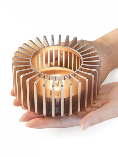 Rose Gold Teapot Warmer, Aluminum Alloy Tea Warmer with Tea Light Holder, Tea Warmers for teapot, Candle Heater for Heating Tea, Coffee and Milk, Portable Food Warmer for Camping and Traveling