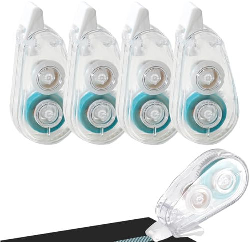 WeddHuis Lot de 4 rouleaux de colle, ruban adhésif double face, rouleau de colle pour ruban PET indéchirable, rouleau de ruban adhésif pour scrapbooking, photos, travaux manuels, scrapbooking