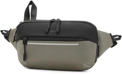 Huntvp Bauchtasche Herren Sport Hüfttasche Erweiterbare Gürteltasche Nylon Fanny Pack Multifunktional für Camping Wandern Reisen Outdoor Sport, Grün