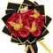 LARDUX 24 ramos de rosas artificiales con purpurina, ramo de rosas artificiales, con corona para regalos de boda, aniversario, cumpleaños, día de la madre