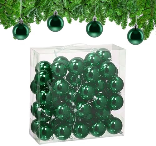Relaxdays Weihnachtskugeln im 50er Set, Kunststoff, D: 6cm, Festliche Weihnachtsbaumdeko, Baumschmuck glänzend, Farbwahl | runde Weihnachtsbaumdeko, Baumschmuck glänzend