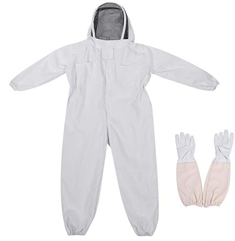 Zerodis Tuta Apicoltore con Velo Protettivo, Tuta Antipuntura per Apicoltura con Maniche Lunghe, Protezione Completa Testa e Collo, Taglia XXL