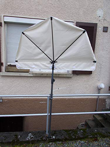 holly 's SONNENSCHIRMHALTER - POLIERTER EDELSTAHL FÜR SCHIRMSTÖCKE BIS 38 mm Ø an Geländern-Tischen-Stühlen-Liegen bis 60 mm Ø -