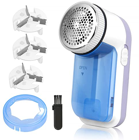 Fabric Shaver Lint Remover with 2 Free Extra Blade Electric Bobble Remover Larger Size Fluff Remover Powerful Lint Shaver Portable Jumper Debobbler Quickly and Effectively Remove Fuzz Pill for Clothes