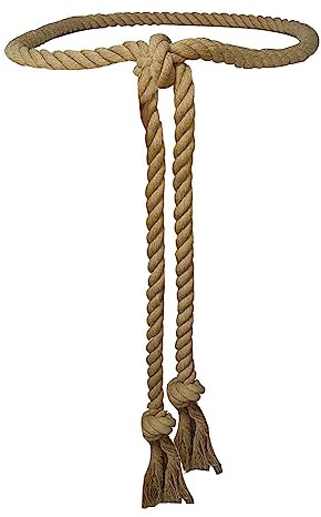 NONGFUGE Simple Natural Cotton long Waist Rope Bathrobe Belt Medieval Plus Size For Men Girl Women Ladies Beach Dresses Pants with Tassels Braided Woven