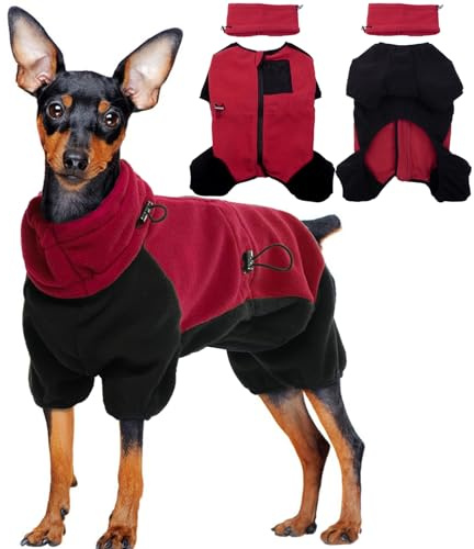 Wintermantel Hund XS, Winterjacke Hunde Klein Warmer Hundemantel mit Snoods für Hunde Hundeweste Kleine Hunde Winterkleidung Wintermantel Chihuahua(Rot, XS)