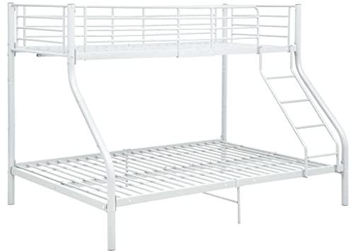 QZZCED Schlafzimmer-Betten Hotelbetten Tagesbett Luxus-Betten Etagenbettgestell Weiß Metall 140x200 cm/90x200 cm für Schlafzimmer, Hotels, Wohnungen