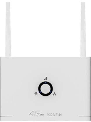 Junterone Router 4G LTE CPE Router WiFi SIM 4G 300Mbps Hotspot WiFi sin 2 Antenas Externas Router de Tarjeta SIM 4G LAN Enchufe UE