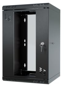 Stalflex 9U 300 mm standard rackskåp - kraftigt stål – rack och skåp för nätverksutrustning, rackskåp, kompatibel med hyllhylla – glasdörr